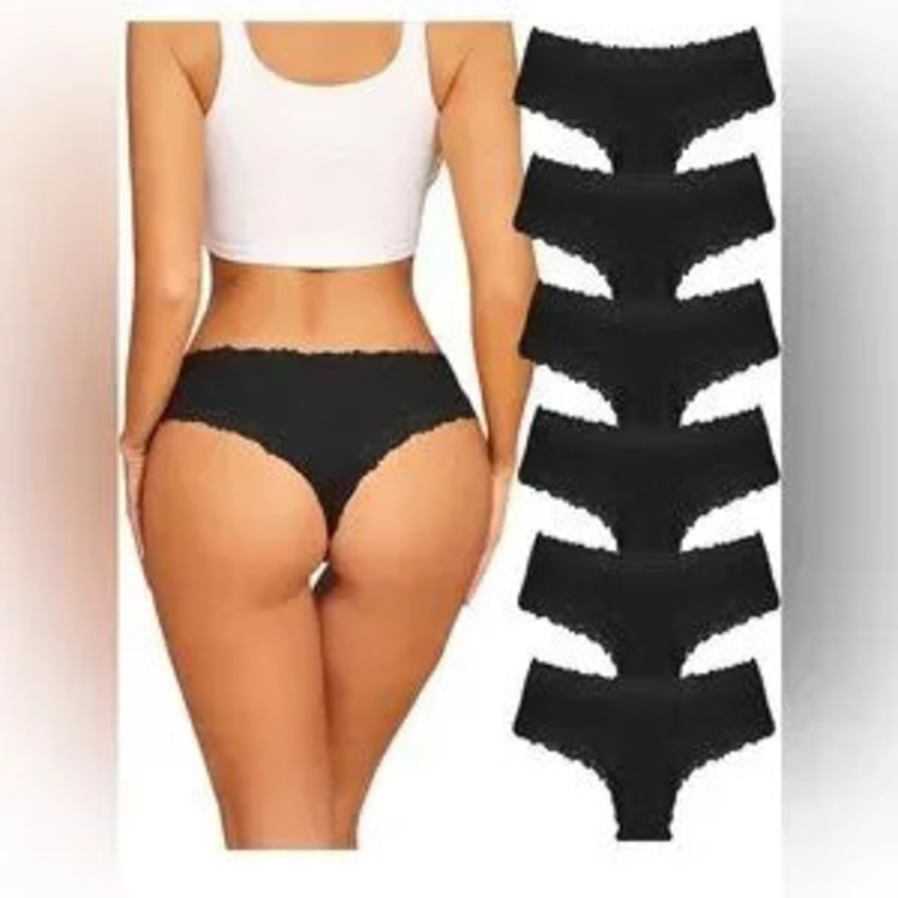 Sexy Lace Brazilian Panties Soft Breathable Cotton Bikini for Ladies 6 Pack